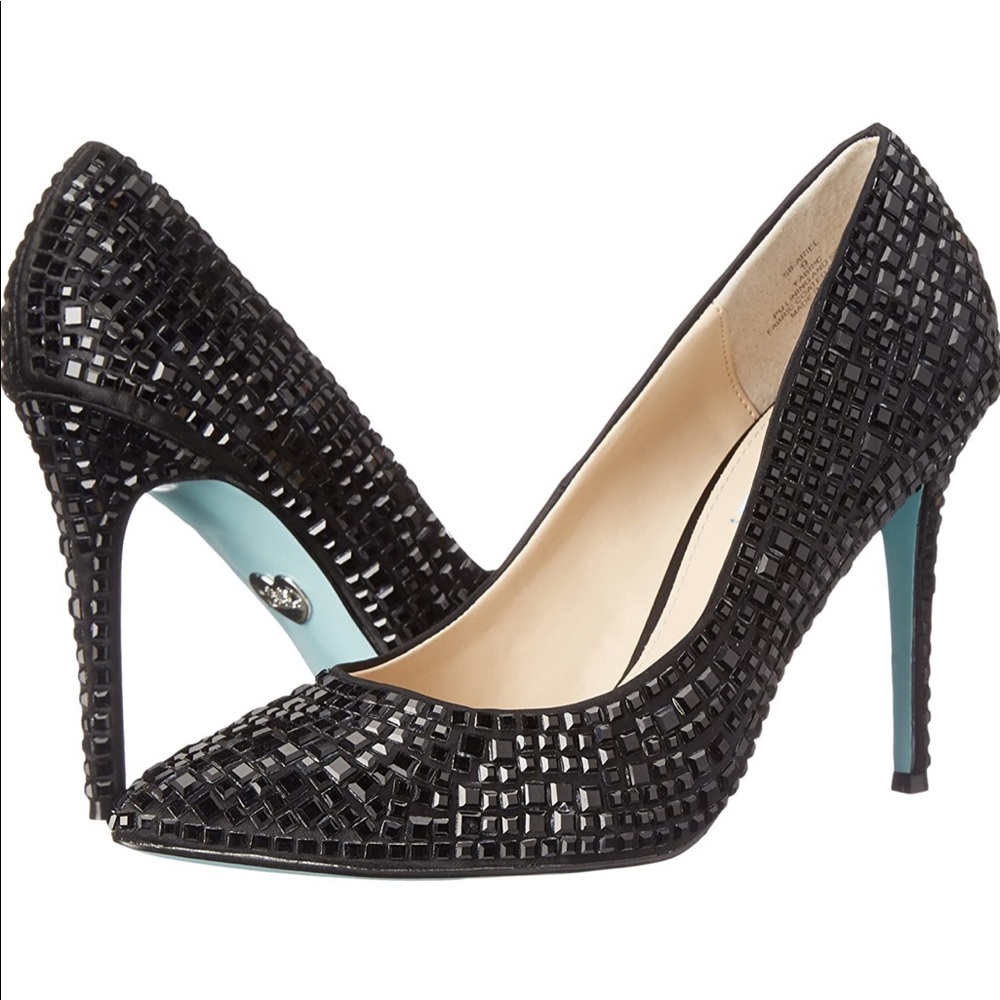 Betsey Johnson Ariel black gems pumps